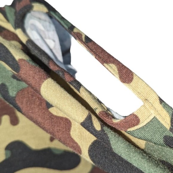 Women's XXL New York & Co Camouflage Blouse w Built-In Face Mask/Turtle Neck Top - Picture 7 of 8